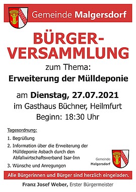 Banner Bürgerversammlung