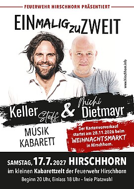 Banner Start des Kartenvorverkaufs für Steff & Michi beim Weihnachtsmarkt in Hirschhorn